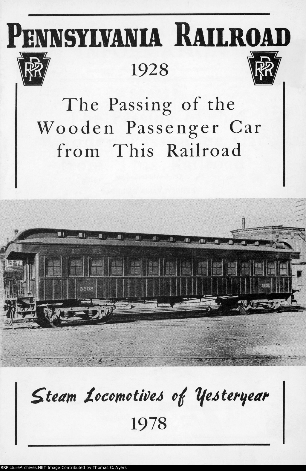 "Passing Of The Wooden Passenger Car," Publishers Cover, 1928